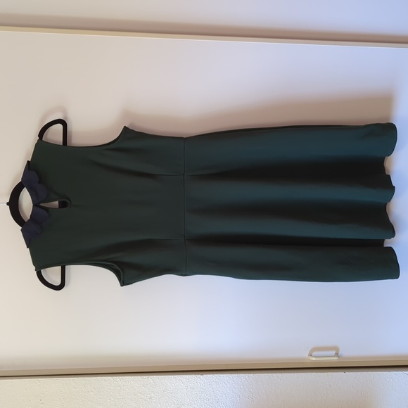 Modcloth Dark Green Peter Pan Collar Dress - Size Large - Picture 14 of 14